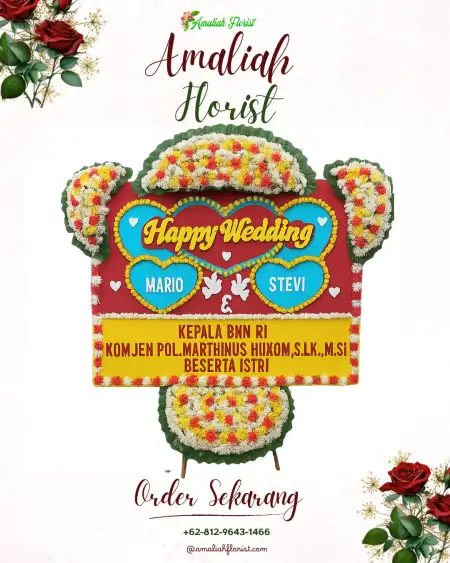 Papan Bunga Pernikahan Datar Lebuay